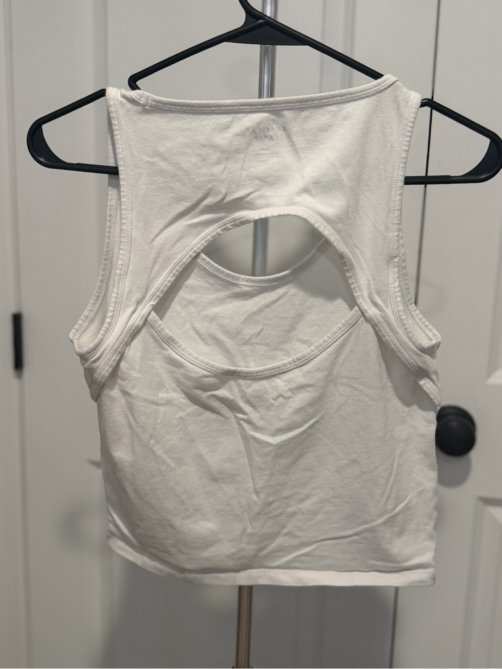 White Women's Openback Crop Tank Top